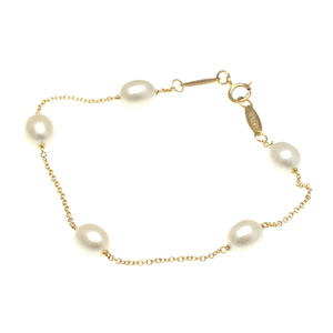 TIFFANY & CO. 18k Rose Gold Pearl Charm Bracelet